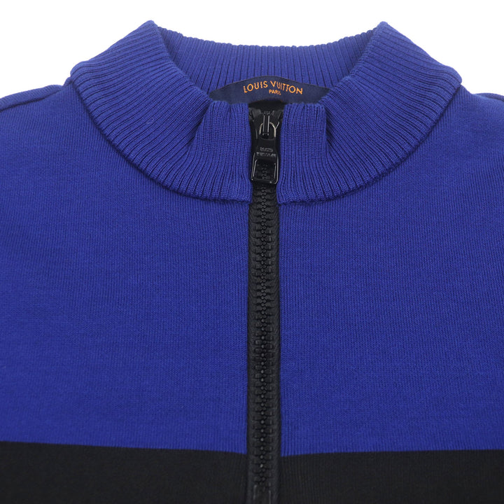 Excellent LOUIS VUITTON Short sleeve knit Jacquard Cycling blue-black cotton S