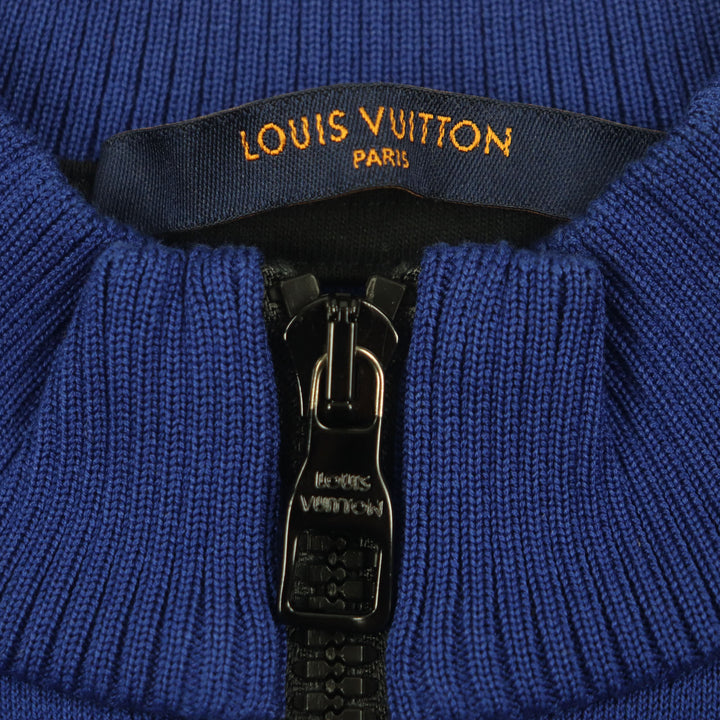 Excellent LOUIS VUITTON Short sleeve knit Jacquard Cycling blue-black cotton S