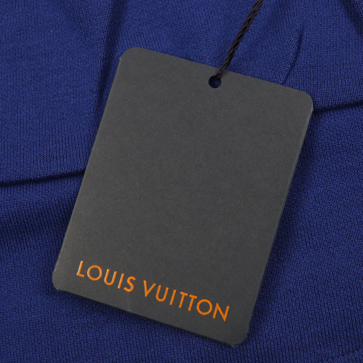 Excellent LOUIS VUITTON Short sleeve knit Jacquard Cycling blue-black cotton S