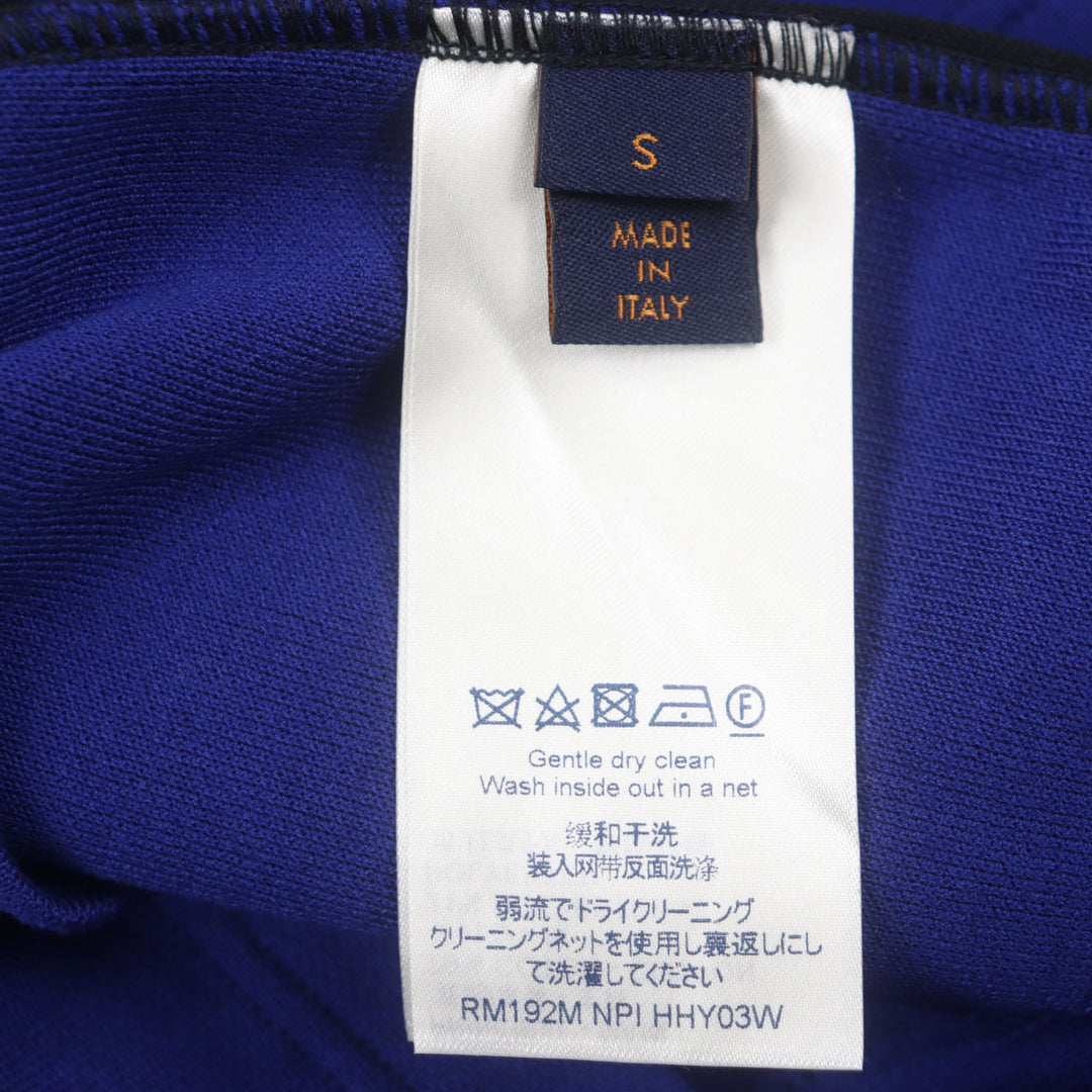 Excellent LOUIS VUITTON Short sleeve knit Jacquard Cycling blue-black cotton S