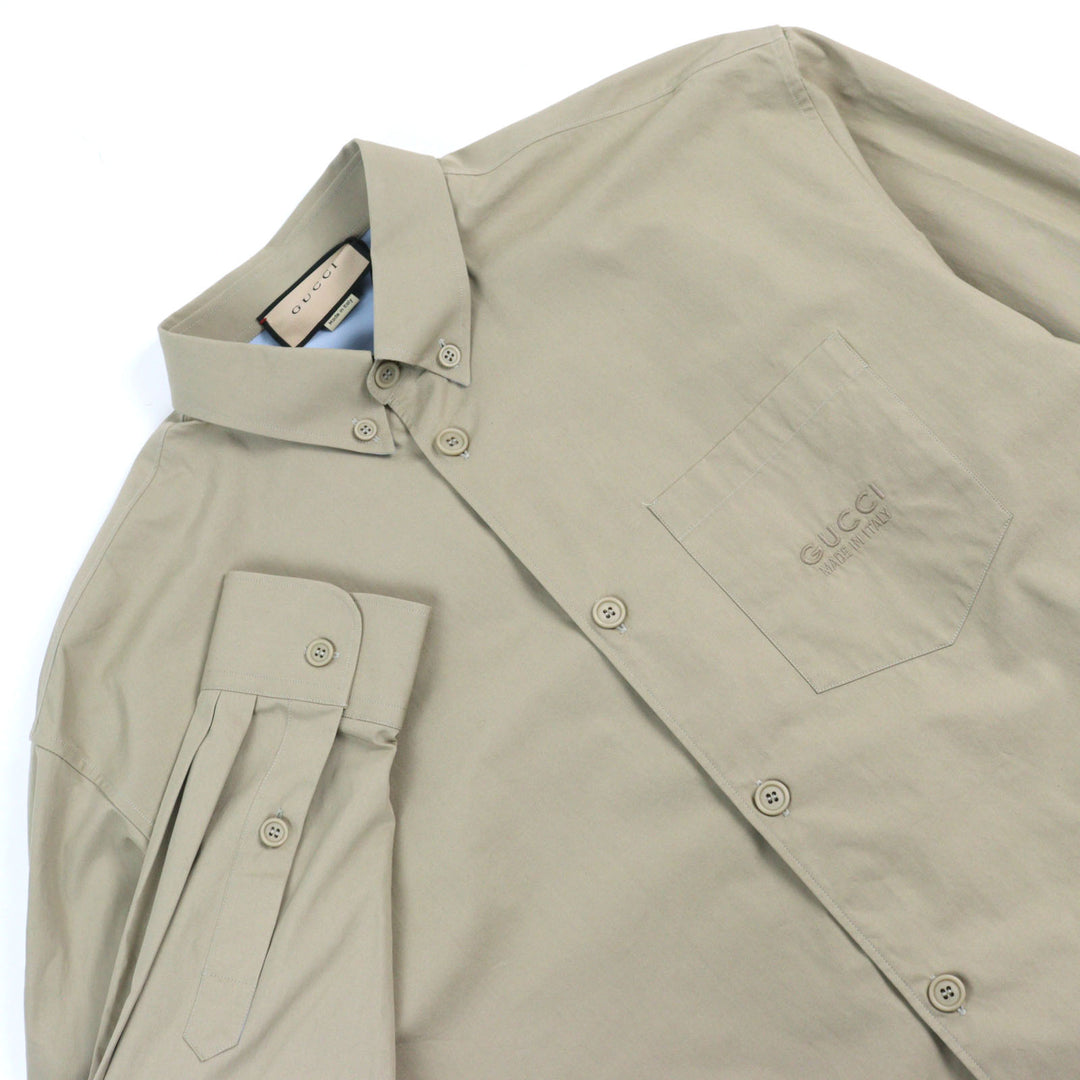 Excellent GUCCI Long sleeve shirt Embroidered logo, button-down, with pocket 52 762164