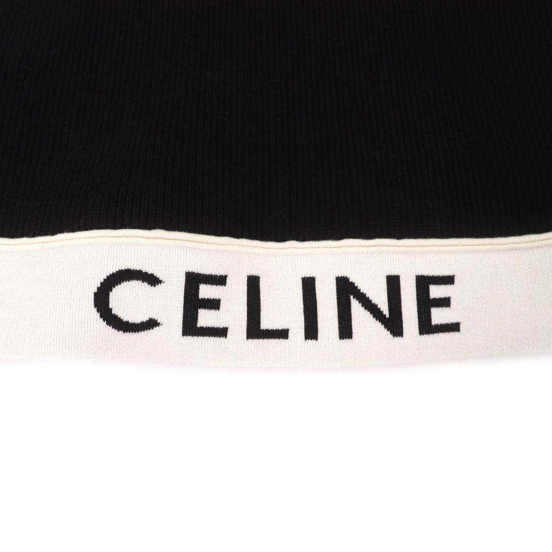 Excellent CELINE Tank top Athlete Bra / Mesh Black/Cream cotton S 2A68L372N