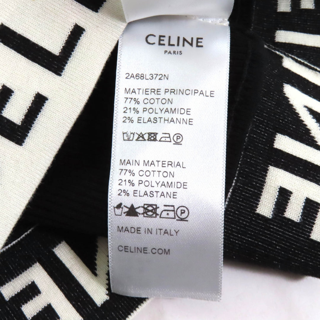 Excellent CELINE Tank top Athlete Bra / Mesh Black/Cream cotton S 2A68L372N