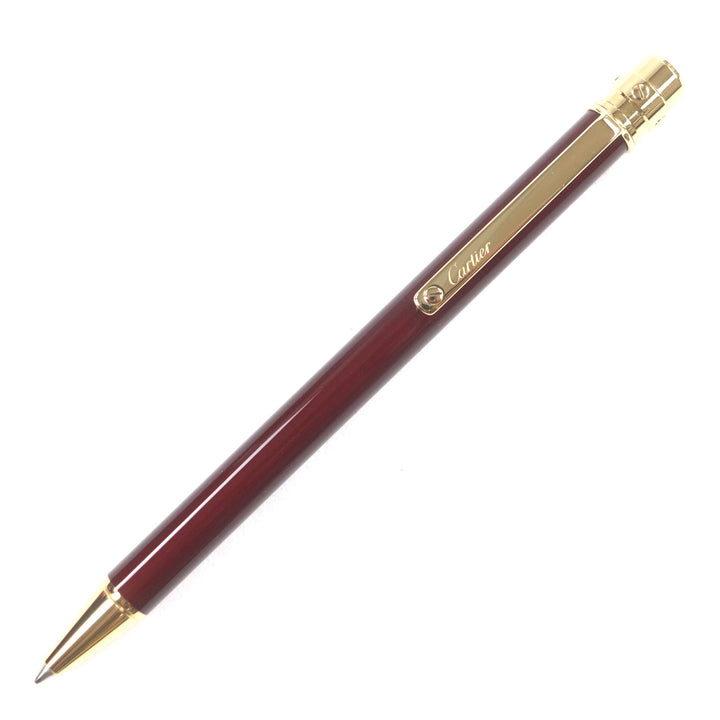 Excellent Cartier Ballpoint pen Santos de Cartier Bordeaux gold mens