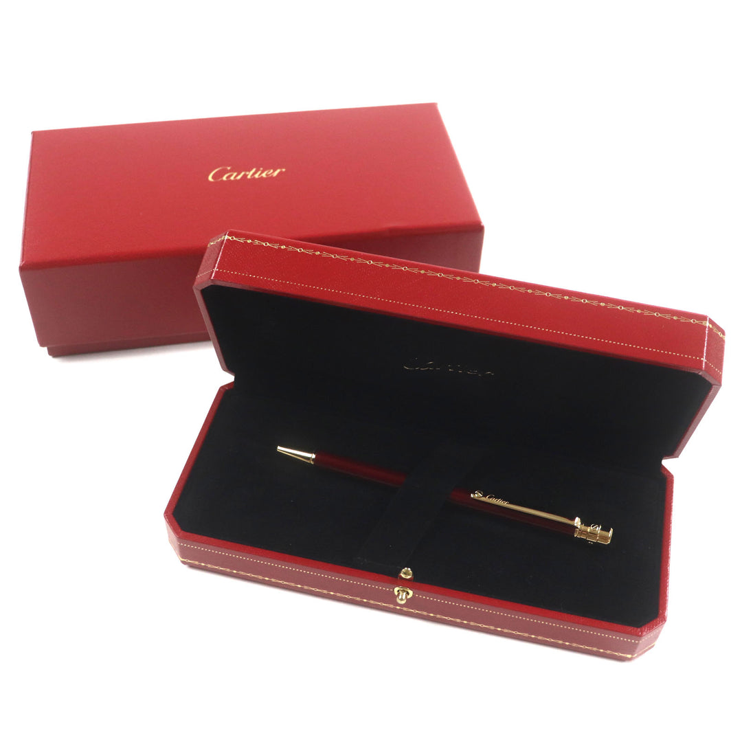 Excellent Cartier Ballpoint pen Santos de Cartier Bordeaux gold mens