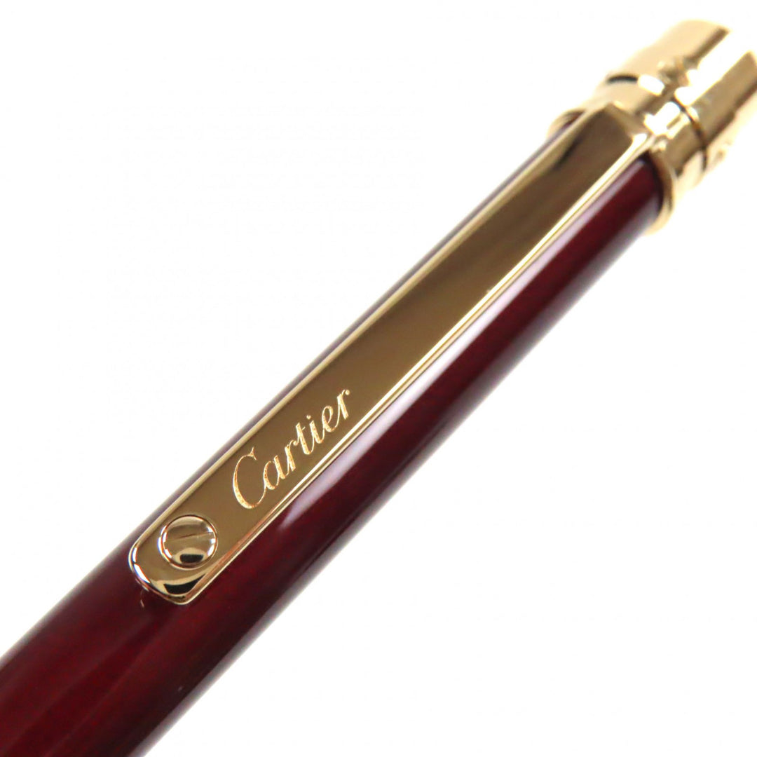 Excellent Cartier Ballpoint pen Santos de Cartier Bordeaux gold mens