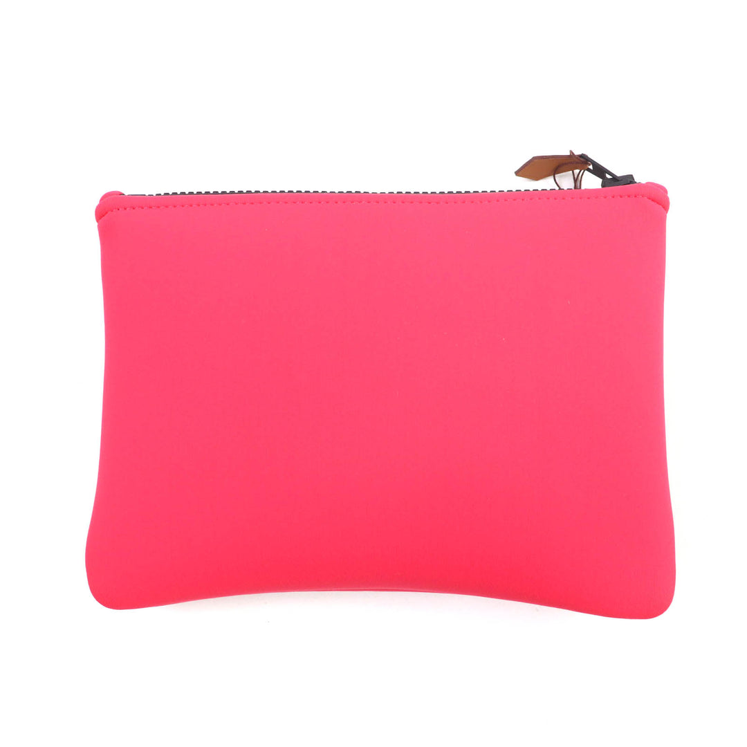 Pristine HERMES Pouch Neoban Zen Au Soleil PM Logo punching design polyamide Women