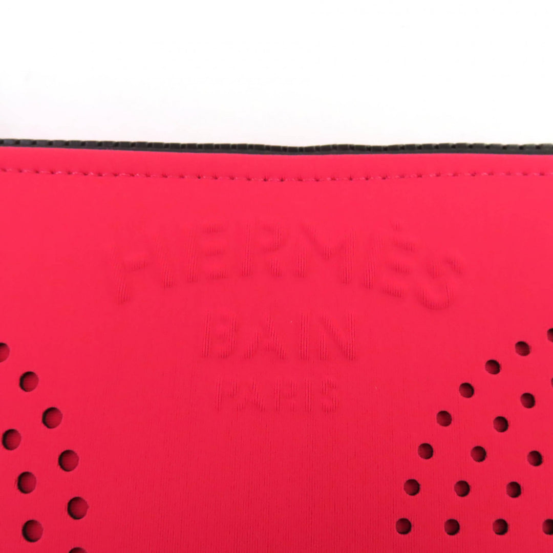 Pristine HERMES Pouch Neoban Zen Au Soleil PM Logo punching design polyamide Women