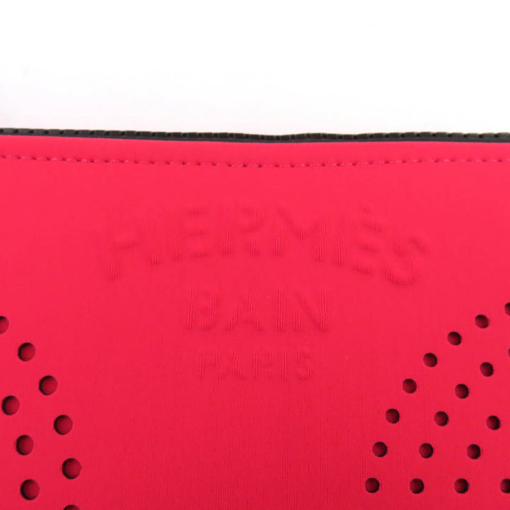 Pristine HERMES Pouch Neoban Zen Au Soleil PM Logo punching design polyamide Women