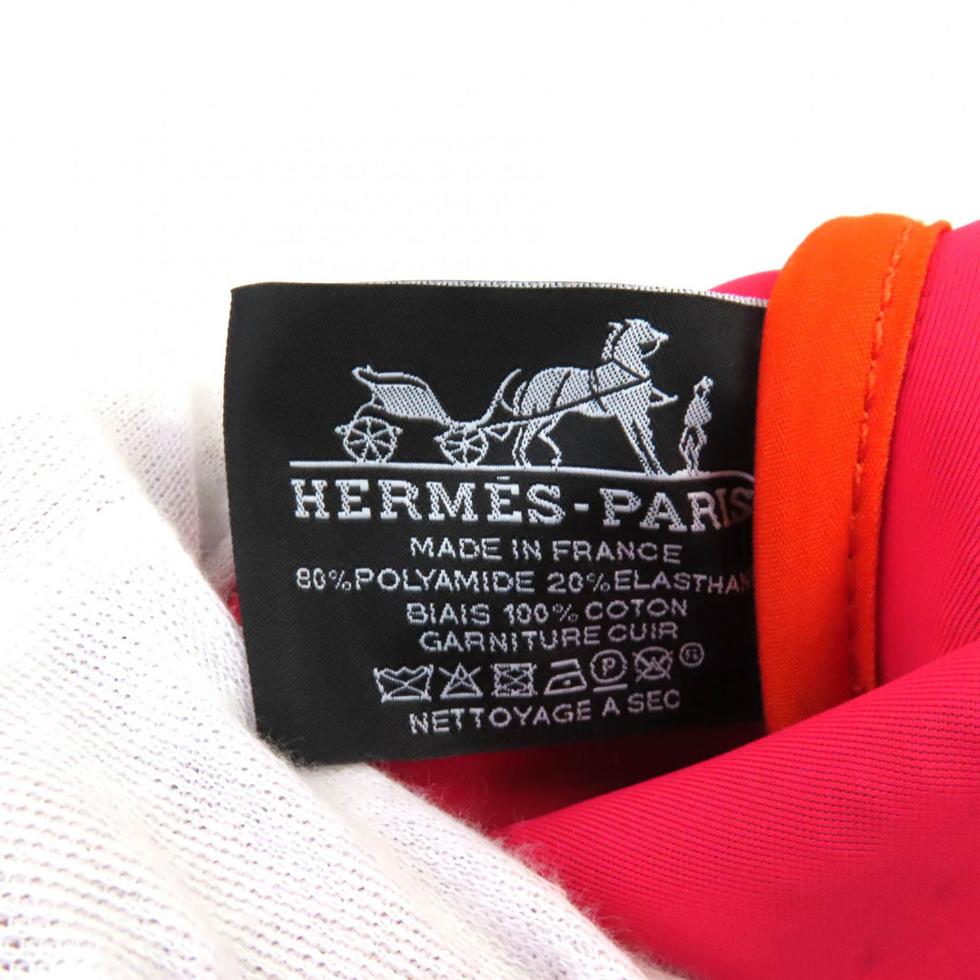 Pristine HERMES Pouch Neoban Zen Au Soleil PM Logo punching design polyamide Women