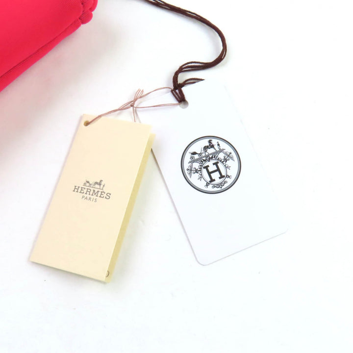 Pristine HERMES Pouch Neoban Zen Au Soleil PM Logo punching design polyamide Women