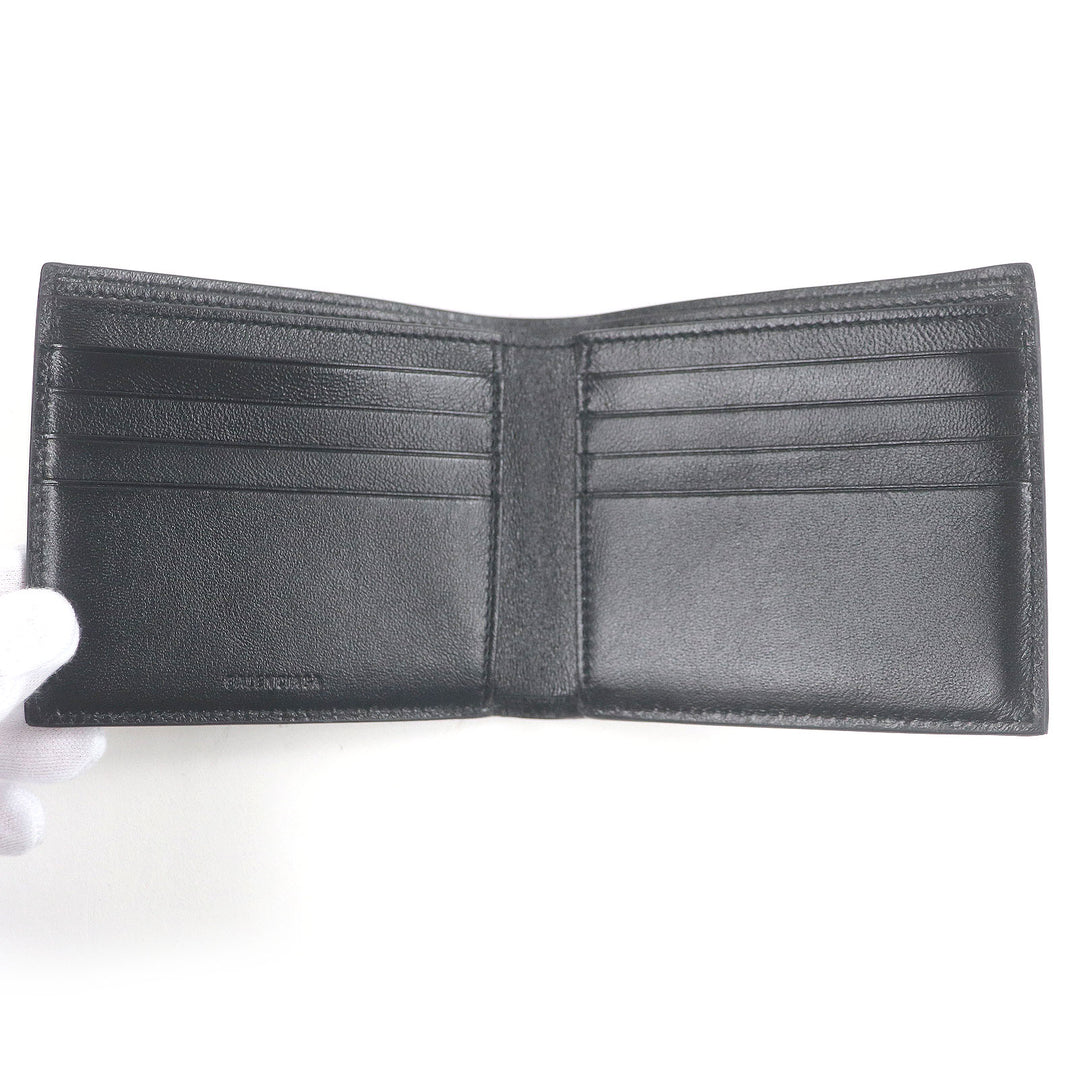Pristine BALENCIAGA Bill Compartment Bifold Wallet compact wallet black leather mens