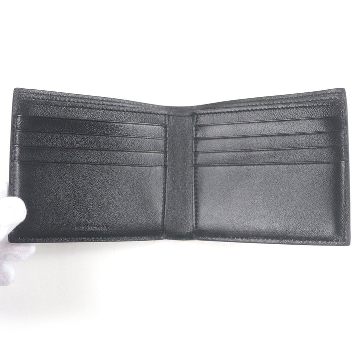 Pristine BALENCIAGA Bill Compartment Bifold Wallet compact wallet black leather mens