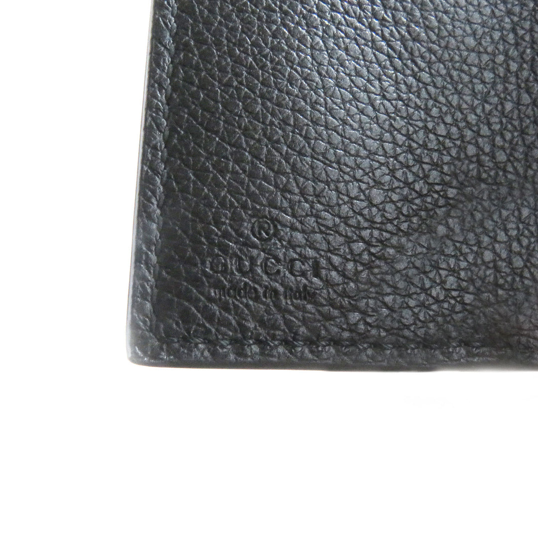 Pristine GUCCI Tri-fold wallet embossed logo compact wallet black leather mens 736151