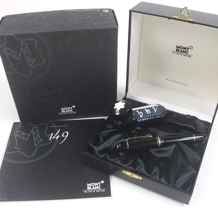 Excellent MONTBLANC fountain pen Meisterstck 149 Cap type Black gold 18K mens