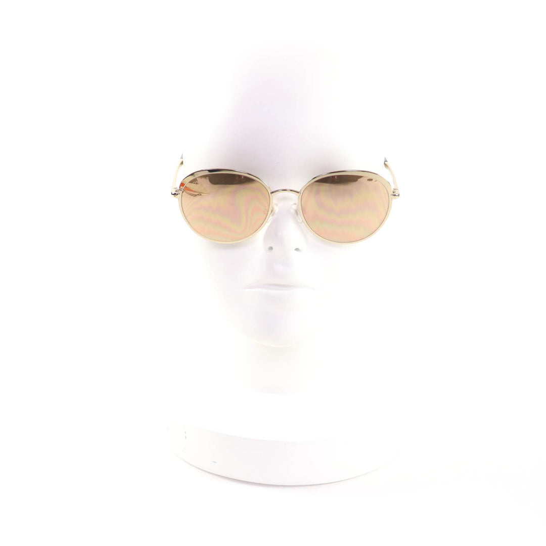 Excellent CHANEL sunglasses COCO Mark Boston Mirror Lens gold Women 4206