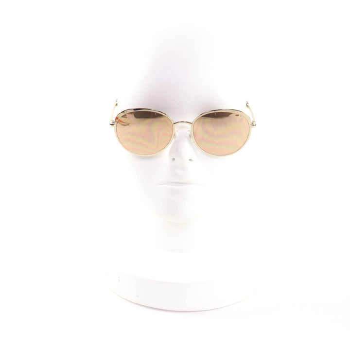 Excellent CHANEL sunglasses COCO Mark Boston Mirror Lens gold Women 4206