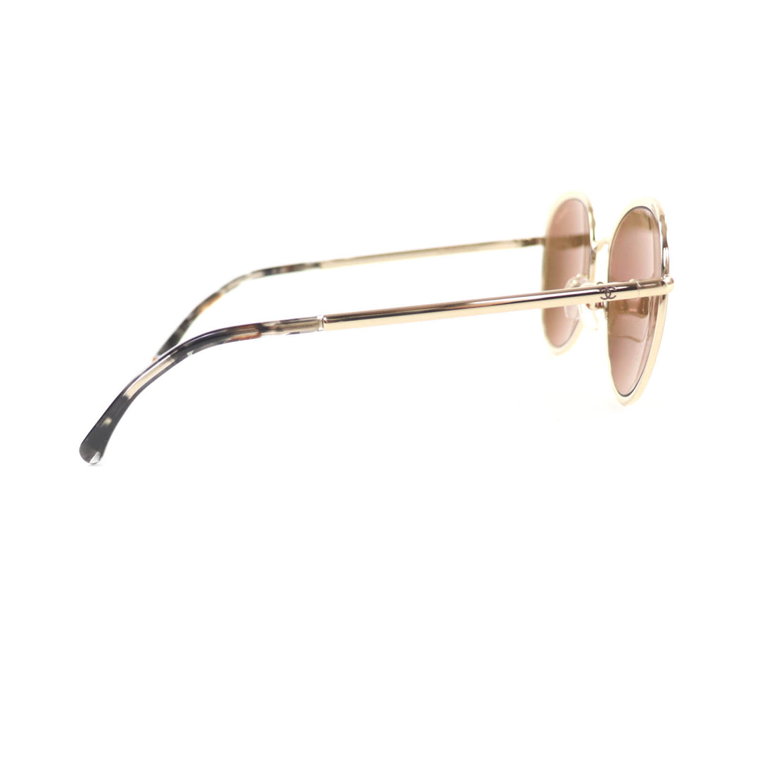 Excellent CHANEL sunglasses COCO Mark Boston Mirror Lens gold Women 4206