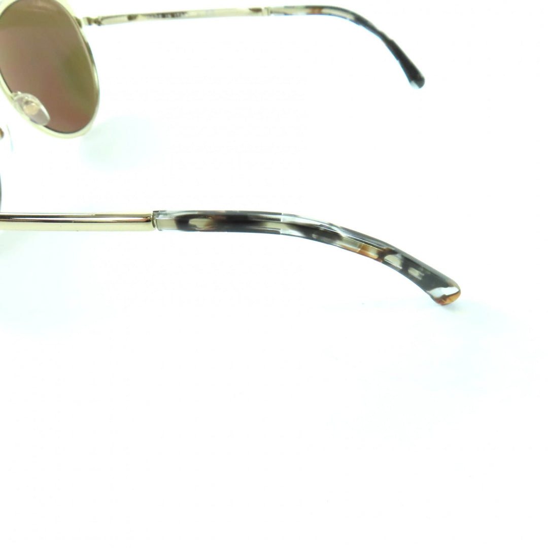 Excellent CHANEL sunglasses COCO Mark Boston Mirror Lens gold Women 4206