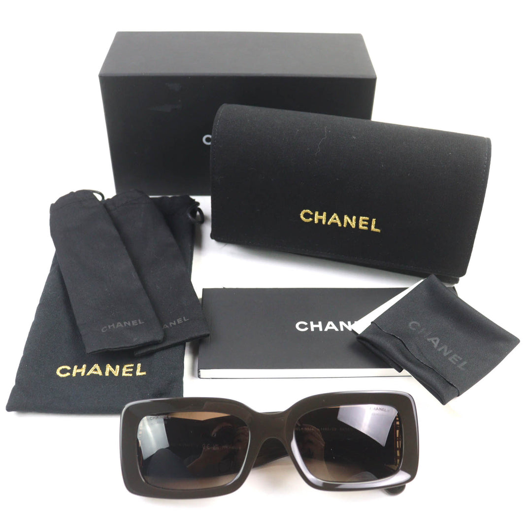 Excellent CHANEL sunglasses Rectangle Shape Current product COCO Mark Women 5534