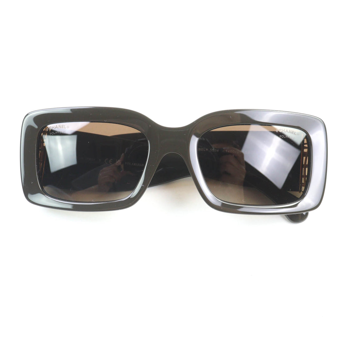 Excellent CHANEL sunglasses Rectangle Shape Current product COCO Mark Women 5534