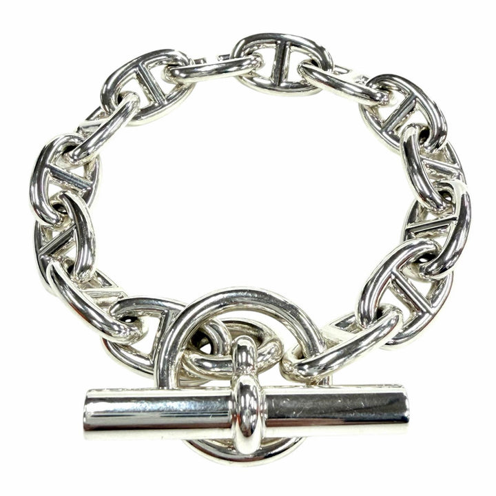 Excellent HERMES bracelet Chene Dunkle MM Silver AG925 Women