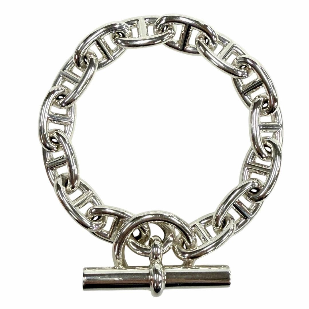 Excellent HERMES bracelet Chene Dunkle MM Silver AG925 Women