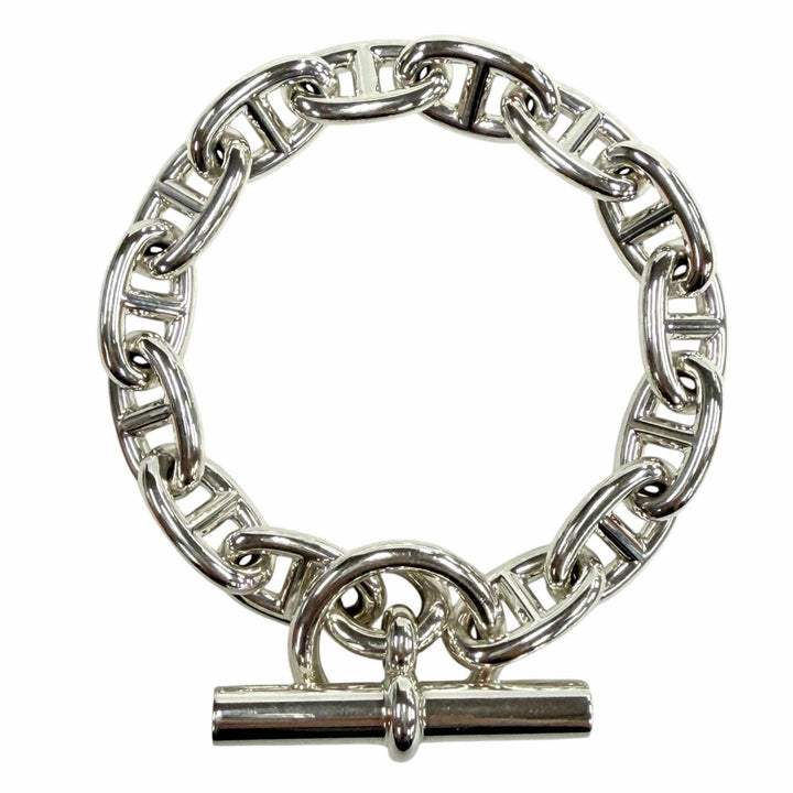 Excellent HERMES bracelet Chene Dunkle MM Silver AG925 Women