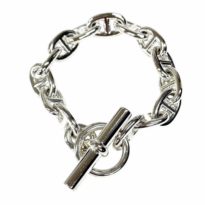 Excellent HERMES bracelet Chene Dunkle MM 14 frames Silver 925 Women