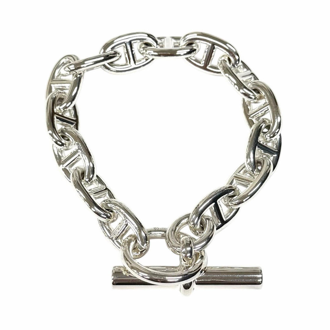 Excellent HERMES bracelet Chene Dunkle MM 14 frames Silver 925 Women