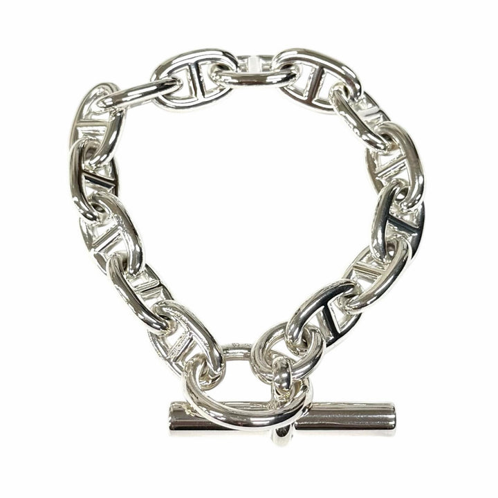 Excellent HERMES bracelet Chene Dunkle MM 14 frames Silver 925 Women
