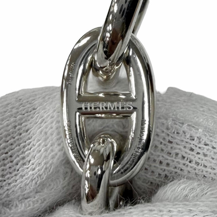 Excellent HERMES bracelet Chene Dunkle MM 14 frames Silver 925 Women