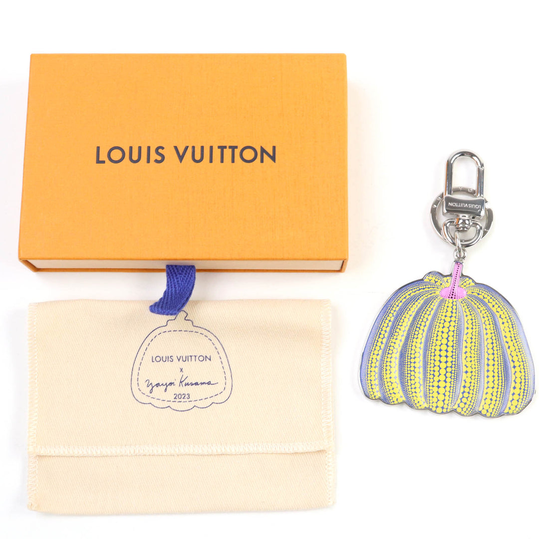 Excellent LOUIS VUITTON×Yayoi Kusama Bag charm Porte-Cle Pumpkin
