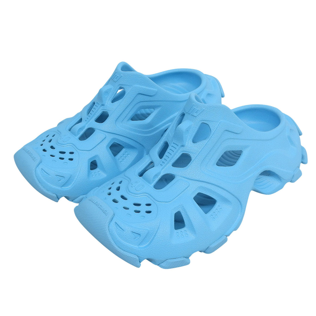 Excellent BALENCIAGA Sandals HD Mules blue rubber mens 40 735249