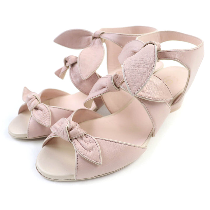 Excellent CHANEL Sandals pink leather Women 35.5 G35297