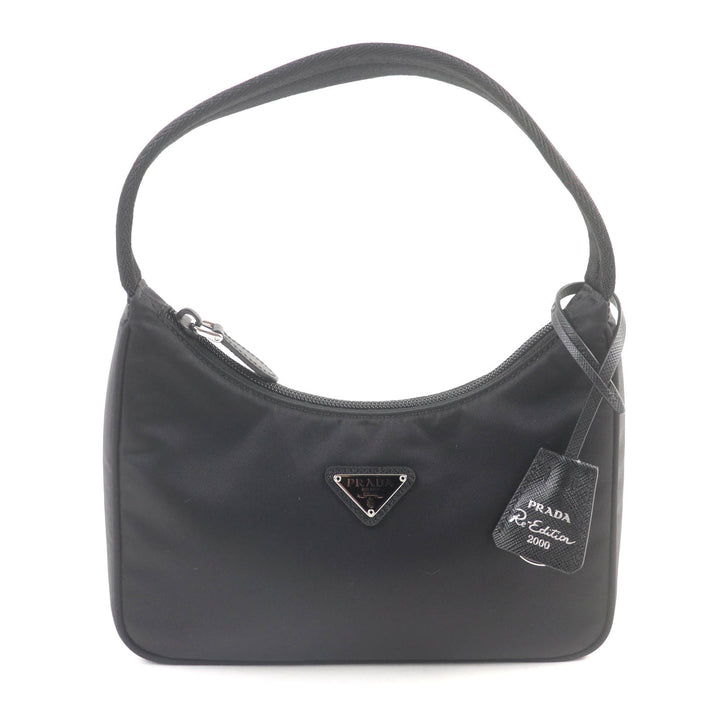 Pristine PRADA Handbag Re-Edition 2000 black Test Women 1NE515