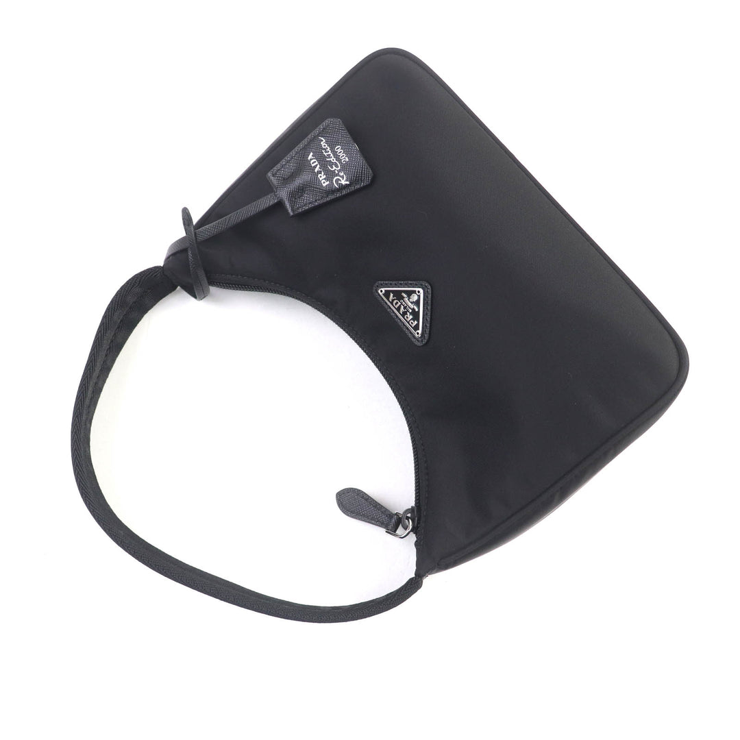 Pristine PRADA Handbag Re-Edition 2000 black Test Women 1NE515