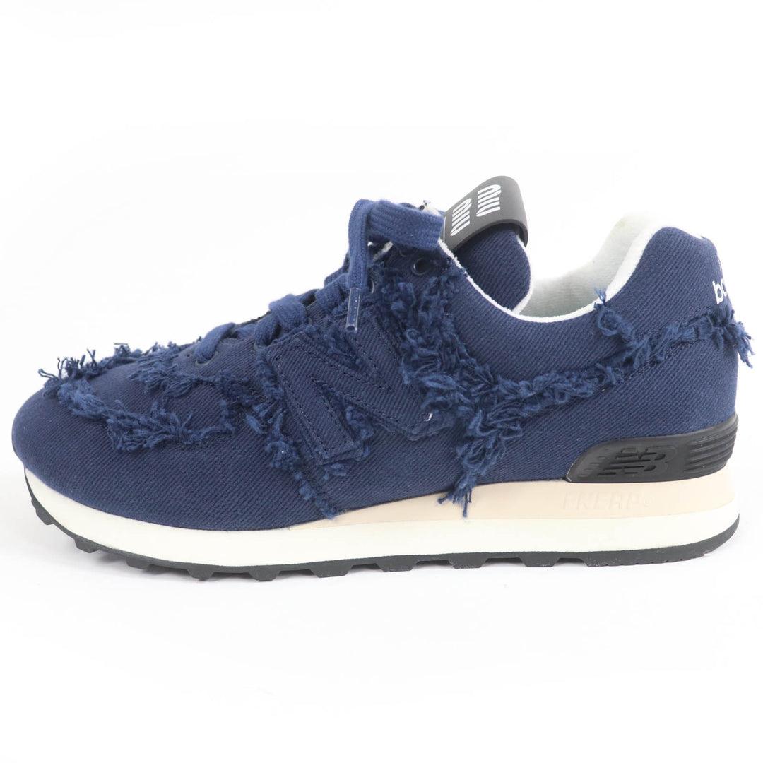 Excellent MIUMIU New Balance sneakers Logo fringed canvas Navy canvas Women 39 574