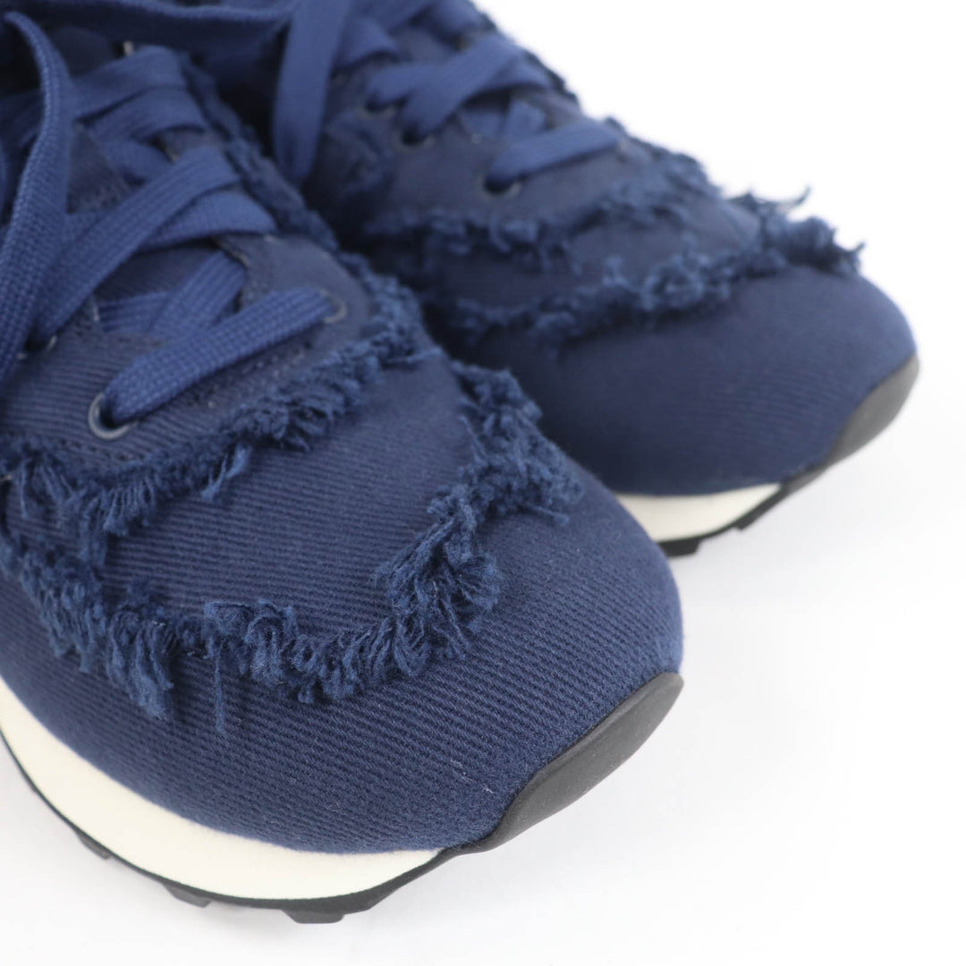Excellent MIUMIU New Balance sneakers Logo fringed canvas Navy canvas Women 39 574