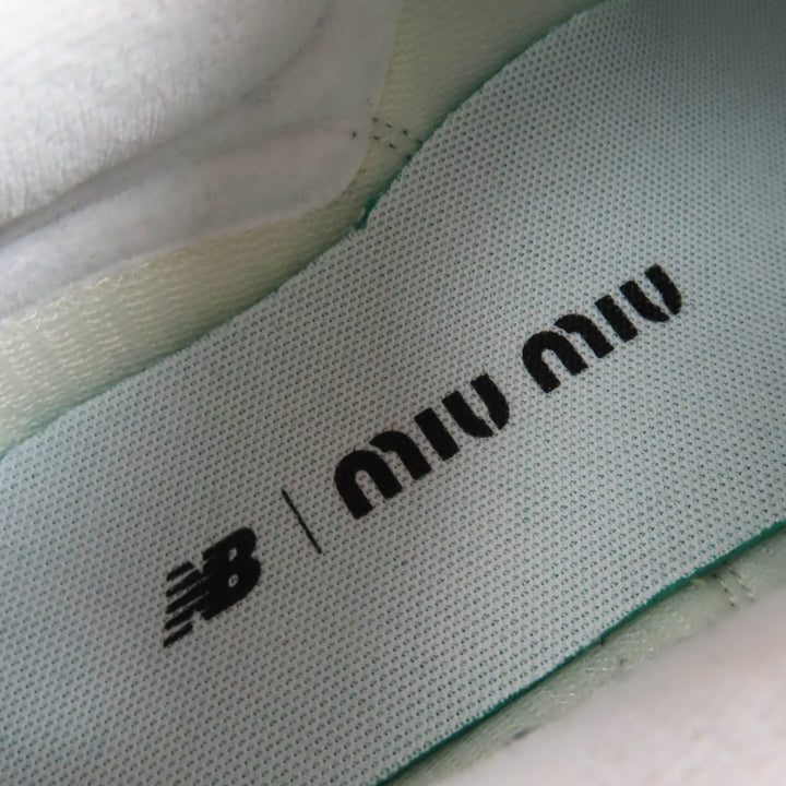 Excellent MIUMIU New Balance sneakers Logo fringed canvas Navy canvas Women 39 574
