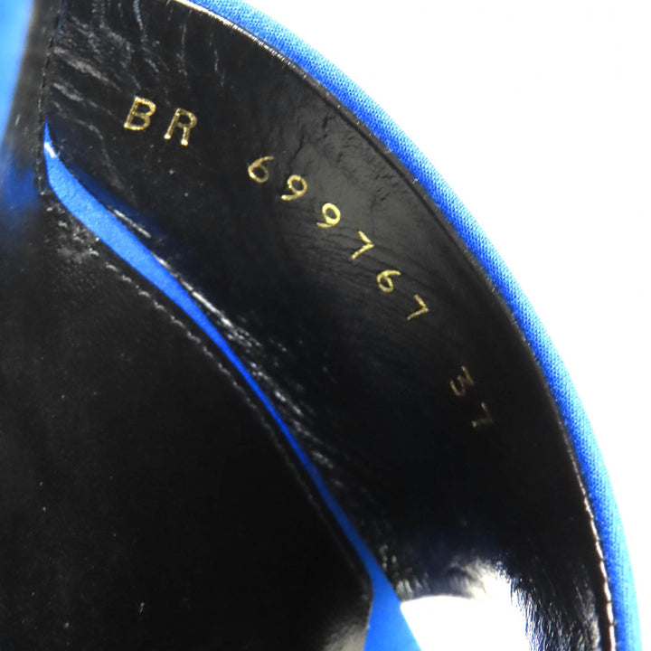 Excellent SAINT LAURENT PARIS Mule LA 16 Open to sandals blue ー Women 37 699767