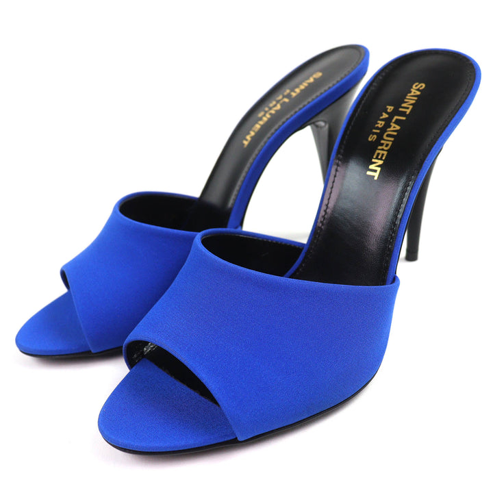Excellent SAINT LAURENT PARIS Mule LA 16 Open to sandals blue ー Women 37 699767