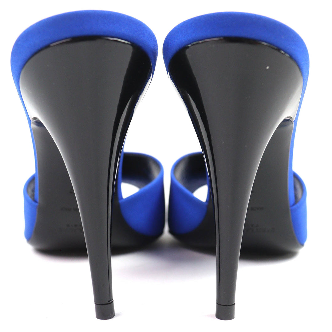 Excellent SAINT LAURENT PARIS Mule LA 16 Open to sandals blue ー Women 37 699767