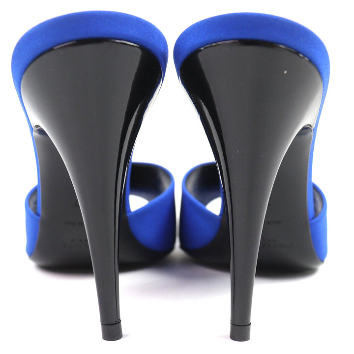Excellent SAINT LAURENT PARIS Mule LA 16 Open to sandals blue ー Women 37 699767