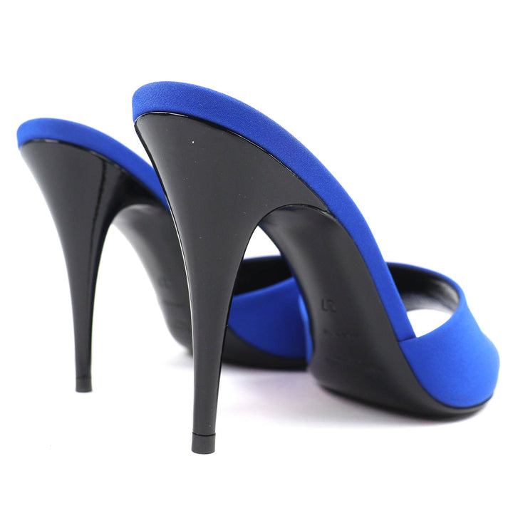 Excellent SAINT LAURENT PARIS Mule LA 16 Open to sandals blue ー Women 37 699767