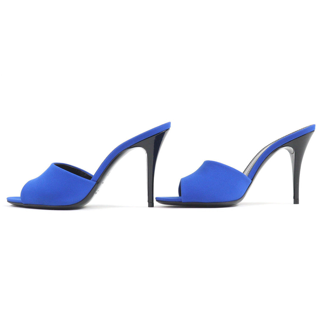 Excellent SAINT LAURENT PARIS Mule LA 16 Open to sandals blue ー Women 37 699767