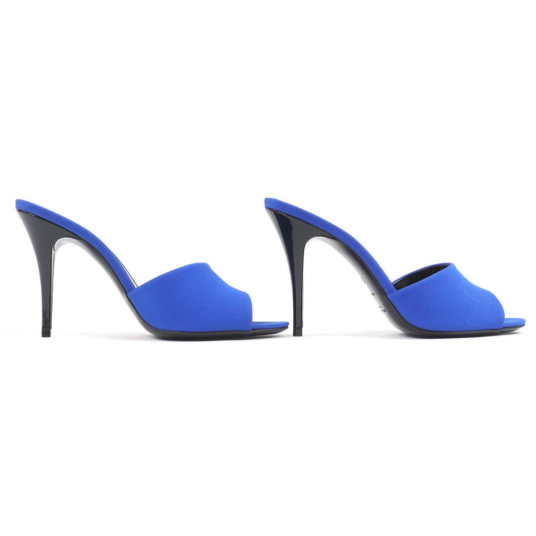 Excellent SAINT LAURENT PARIS Mule LA 16 Open to sandals blue ー Women 37 699767