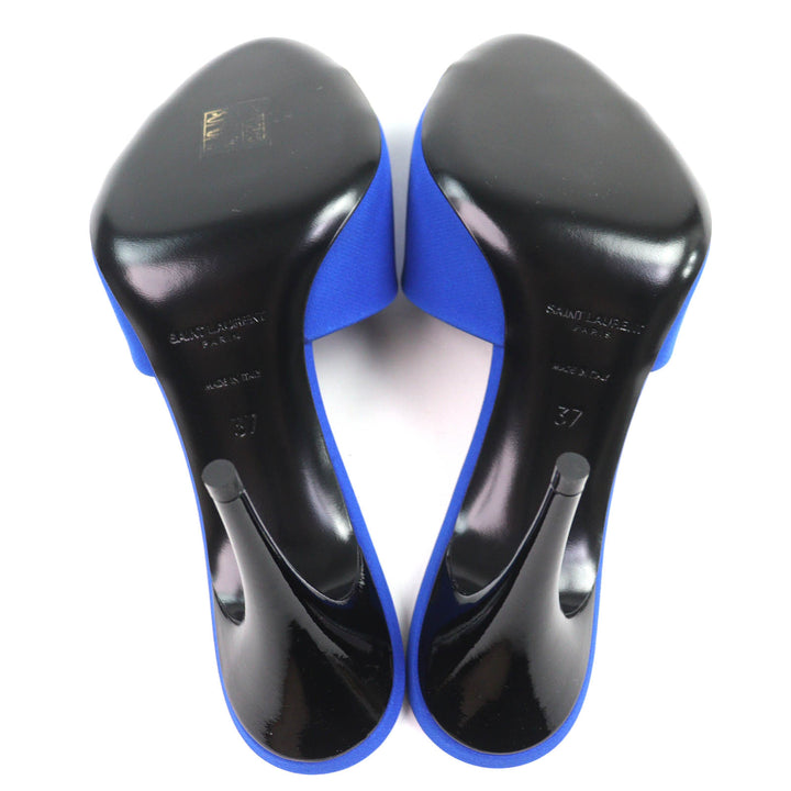 Excellent SAINT LAURENT PARIS Mule LA 16 Open to sandals blue ー Women 37 699767