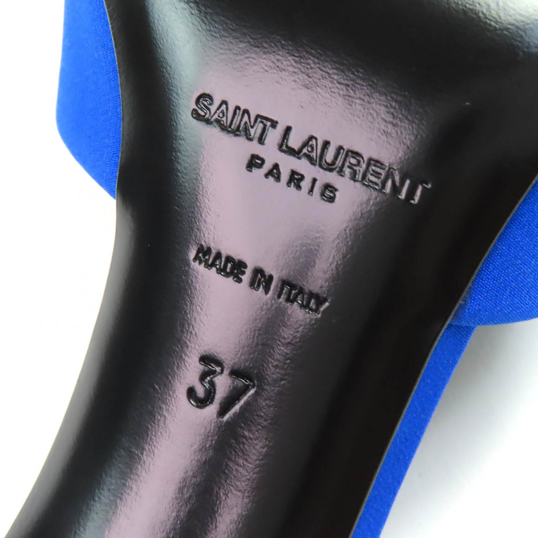 Excellent SAINT LAURENT PARIS Mule LA 16 Open to sandals blue ー Women 37 699767
