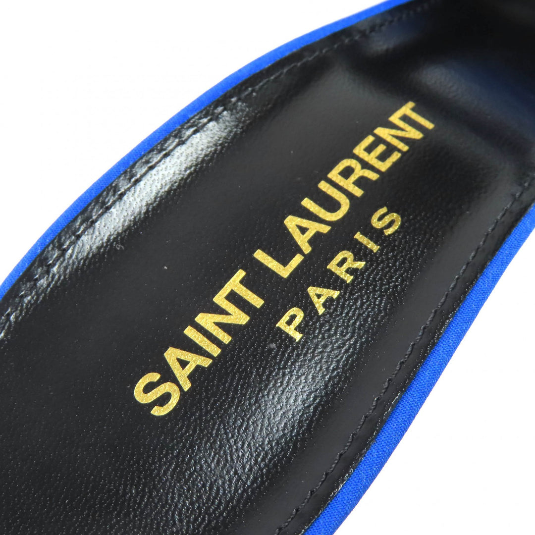 Excellent SAINT LAURENT PARIS Mule LA 16 Open to sandals blue ー Women 37 699767